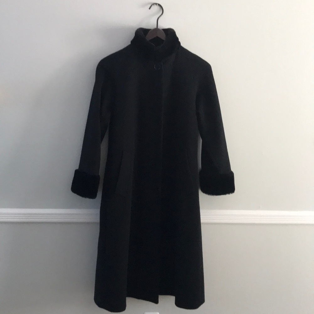 Jones of New York long black wool coat - Picture 2 of 9